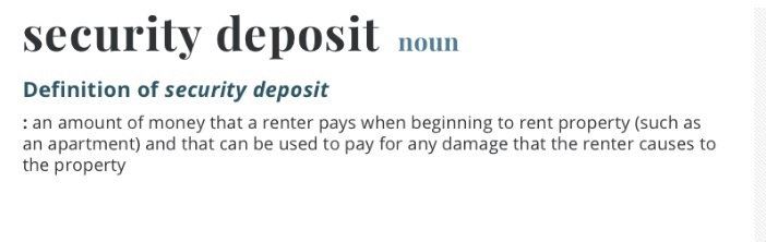 what is a security deposit
