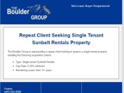 Repeat Buyer Requirement Single Tenant Sunbelt Rentals