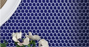 Home Interior Design Trends That Can Redefine Modern Living Spaces glossy blue porcelain penny round tile for walls and floors